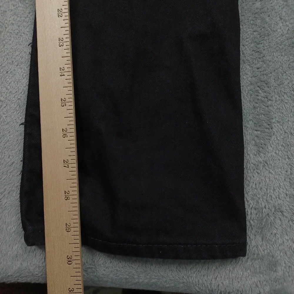 Levis 501 Jeans Mens 32x30 Black Denim Distressed Button Fly Cotton Pockets A2